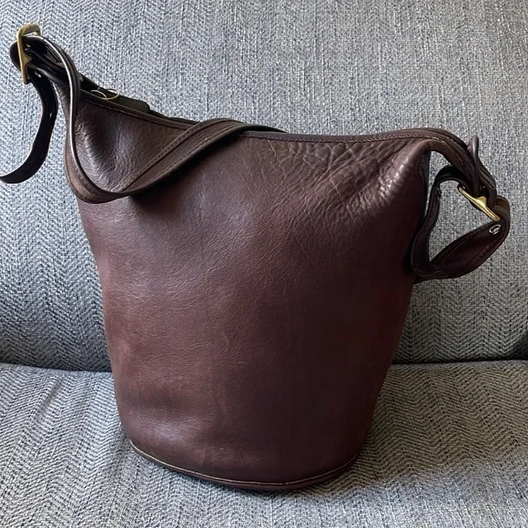 Coach Bleeker Vintage Brown Leather Bucket Crossbody Bag - Picture 2 of 16